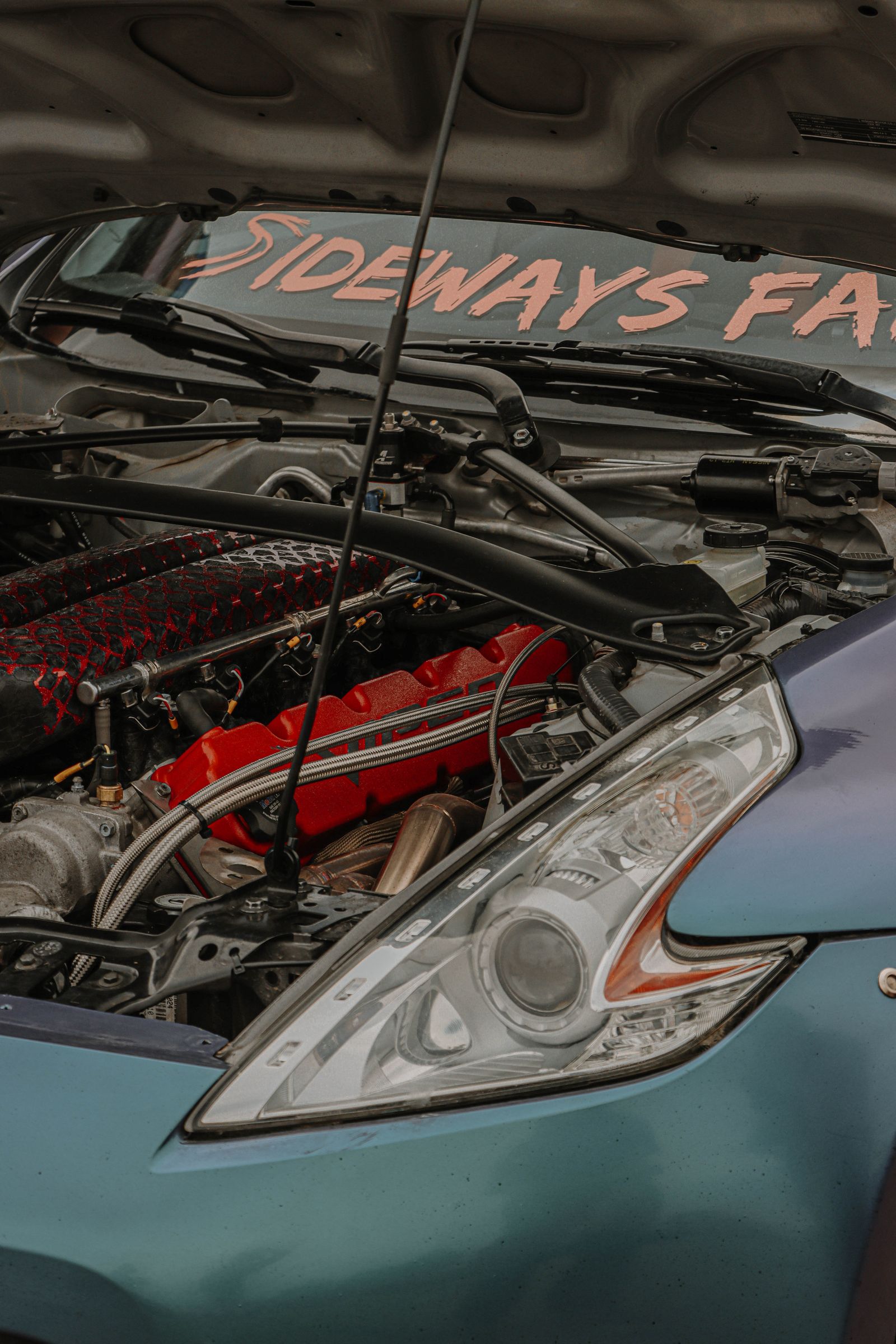 Detailed view of a performance vehicle engine